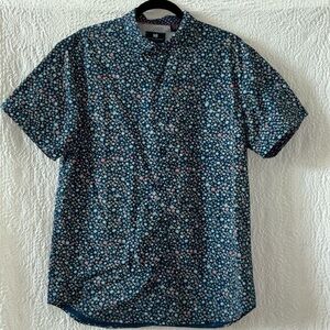 Michael Brandon Floral Print Button Down Short Sleeve Shirt